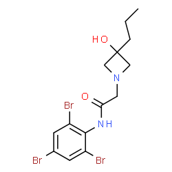 ChemSpider 2D Image | 2-(3-Hydroxy-3-propyl-1-azetidinyl)-N-(2,4,6-tribromophenyl)acetamide | C14H17Br3N2O2