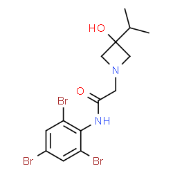 ChemSpider 2D Image | 2-(3-Hydroxy-3-isopropyl-1-azetidinyl)-N-(2,4,6-tribromophenyl)acetamide | C14H17Br3N2O2