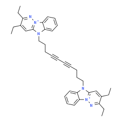 ChemSpider 2D Image | 5,5'-(4,6-Decadiyne-1,10-diyl)bis(2,3-diethyl-5H-pyridazino[1,6-a]benzimidazol-10-ium) | C38H42N6