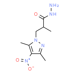 ChemSpider 2D Image | 3-(3,5-dimethyl-4-nitropyrazol-1-yl)-2-methylpropanehydrazide | C9H15N5O3