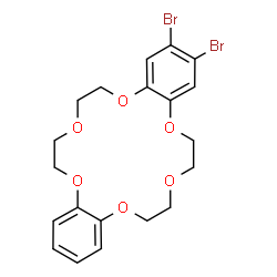 ChemSpider 2D Image | 2,3-Dibromo-6,7,9,10,17,18,20,21-octahydrodibenzo[b,k][1,4,7,10,13,16]hexaoxacyclooctadecine | C20H22Br2O6