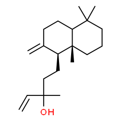 ChemSpider 2D Image | 3-Methyl-5-[(1S,8aS)-5,5,8a-trimethyl-2-methylenedecahydro-1-naphthalenyl]-1-penten-3-ol | C20H34O