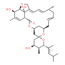 ChemSpider 2D Image | (1'R,2R,4S,4'S,5S,6S,8'R,13'R,20'R,21'R,24'S)-4,21',24'-Trihydroxy-5,11',13',22'-tetramethyl-6-[(2E)-4-methyl-2-penten-2-yl]-3,4,5,6-tetrahydro-2'H-spiro[pyran-2,6'-[3,7,19]trioxatetracyclo[15.6.1.1~4
,8~.0~20,24~]pentacosa[10,14,16,22]tetraen]-2'-one | C36H52O8