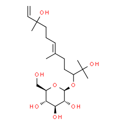 ChemSpider 2D Image | (6E)-2,10-Dihydroxy-2,6,10-trimethyl-6,11-dodecadien-3-yl beta-D-glucopyranoside | C21H38O8