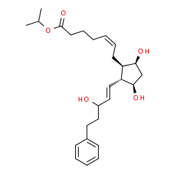 ChemSpider 2D Image | Isopropyl (5Z)-7-{(1R,2R,3R,5S)-3,5-dihydroxy-2-[(1E)-3-hydroxy-5-phenyl-1-penten-1-yl]cyclopentyl}-5-heptenoate | C26H38O5