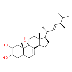 ChemSpider 2D Image | (9xi,22E)-Ergosta-7,22-diene-2,3,9-triol | C28H46O3