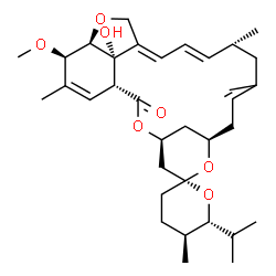 ChemSpider 2D Image | (1'R,2R,4'S,5S,6R,8'R,13'R,20'R,21'R,24'S)-24'-Hydroxy-6-isopropyl-21'-methoxy-5,11',13',22'-tetramethyl-3,4,5,6-tetrahydro-2'H-spiro[pyran-2,6'-[3,7,19]trioxatetracyclo[15.6.1.1~4,8~.0~20,24~]pentaco
sa[10,14,16,22]tetraen]-2'-one | C34H50O7