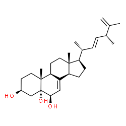 ChemSpider 2D Image | (3beta,5alpha,6beta,22E,24R)-Ergosta-7,22,25-triene-3,5,6-triol | C28H44O3