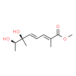 ChemSpider 2D Image | Methyl (2E,4E,6R,7R)-6,7-dihydroxy-2,6-dimethyl-2,4-octadienoate | C11H18O4
