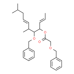 ChemSpider 2D Image | (2E,7E)-5-(Benzyloxy)-6,10-dimethyl-2,7-undecadien-4-yl (benzyloxy)acetate | C29H38O4