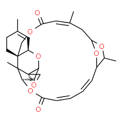ChemSpider 2D Image | (2S,3'R,8'R,12'Z,19'Z,21'Z,25'R)-5',13',17',26'-Tetramethyl-11'H,23'H-spiro[oxirane-2,27'-[2,10,16,24,29]pentaoxapentacyclo[23.2.1.1~15,18~.0~3,8~.0~8,26~]nonacosa[4,12,19,21]tetraene]-11',23'-dione | C29H36O8