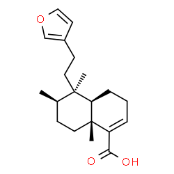 ChemSpider 2D Image | (4aR,5R,6R,8aR)-5-[2-(3-Furyl)ethyl]-5,6,8a-trimethyl-3,4,4a,5,6,7,8,8a-octahydro-1-naphthalenecarboxylic acid | C20H28O3
