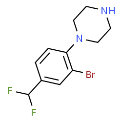 ChemSpider 2D Image | 1-[2-Bromo-4-(difluoromethyl)phenyl]piperazine | C11H13BrF2N2