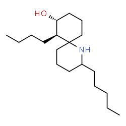 ChemSpider 2D Image | (7R,8R)-7-Butyl-2-pentyl-1-azaspiro[5.5]undecan-8-ol | C19H37NO
