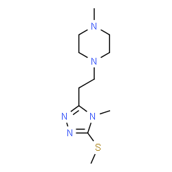ChemSpider 2D Image | 1-Methyl-4-{2-[4-methyl-5-(methylsulfanyl)-4H-1,2,4-triazol-3-yl]ethyl}piperazine | C11H21N5S