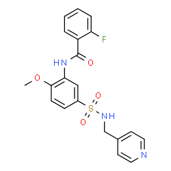 ChemSpider 2D Image | 2-Fluoro-N-{2-methoxy-5-[(4-pyridinylmethyl)sulfamoyl]phenyl}benzamide | C20H18FN3O4S