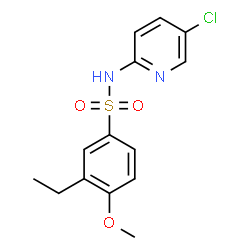 ChemSpider 2D Image | N-(5-Chloro-2-pyridinyl)-3-ethyl-4-methoxybenzenesulfonamide | C14H15ClN2O3S