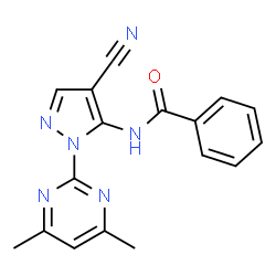 ChemSpider 2D Image | N-[4-Cyano-1-(4,6-dimethyl-2-pyrimidinyl)-1H-pyrazol-5-yl]benzamide | C17H14N6O