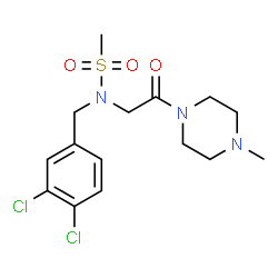 ChemSpider 2D Image | N-(3,4-Dichlorobenzyl)-N-[2-(4-methyl-1-piperazinyl)-2-oxoethyl]methanesulfonamide | C15H21Cl2N3O3S
