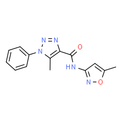 ChemSpider 2D Image | 5-Methyl-N-(5-methyl-1,2-oxazol-3-yl)-1-phenyl-1H-1,2,3-triazole-4-carboxamide | C14H13N5O2