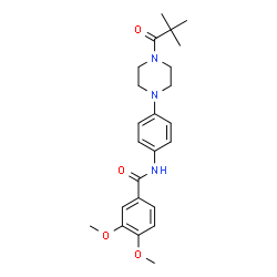 ChemSpider 2D Image | N-{4-[4-(2,2-Dimethylpropanoyl)-1-piperazinyl]phenyl}-3,4-dimethoxybenzamide | C24H31N3O4