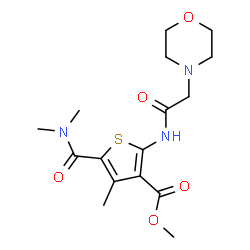 ChemSpider 2D Image | Methyl 5-(dimethylcarbamoyl)-4-methyl-2-[(4-morpholinylacetyl)amino]-3-thiophenecarboxylate | C16H23N3O5S