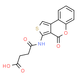 ChemSpider 2D Image | 4-Oxo-4-[(4-oxo-4H-thieno[3,4-c]chromen-3-yl)amino]butanoic acid | C15H11NO5S