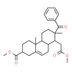 ChemSpider 2D Image | Methyl 7-benzoyl-8-(2-methoxy-2-oxoethyl)-4a,7-dimethyl-1,2,3,4,4a,4b,5,6,7,8,8a,9-dodecahydro-2-phenanthrenecarboxylate  | C28H36O5