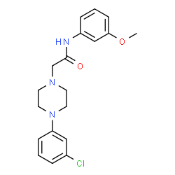 ChemSpider 2D Image | 2-[4-(3-Chlorophenyl)-1-piperazinyl]-N-(3-methoxyphenyl)acetamide | C19H22ClN3O2