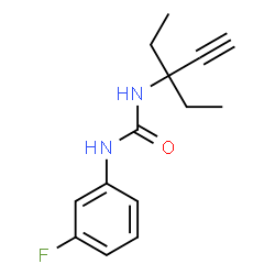 ChemSpider 2D Image | 1-(3-Ethyl-1-pentyn-3-yl)-3-(3-fluorophenyl)urea | C14H17FN2O