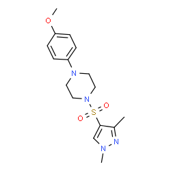 ChemSpider 2D Image | 1-[(1,3-Dimethyl-1H-pyrazol-4-yl)sulfonyl]-4-(4-methoxyphenyl)piperazine | C16H22N4O3S
