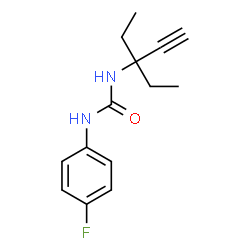ChemSpider 2D Image | 1-(3-Ethyl-1-pentyn-3-yl)-3-(4-fluorophenyl)urea | C14H17FN2O