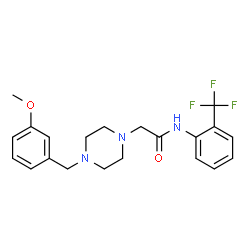 ChemSpider 2D Image | 2-[4-(3-Methoxybenzyl)-1-piperazinyl]-N-[2-(trifluoromethyl)phenyl]acetamide | C21H24F3N3O2