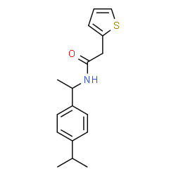 ChemSpider 2D Image | N-[1-(4-Isopropylphenyl)ethyl]-2-(2-thienyl)acetamide | C17H21NOS