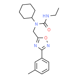 ChemSpider 2D Image | 1-Cyclohexyl-3-ethyl-1-{[3-(3-methylphenyl)-1,2,4-oxadiazol-5-yl]methyl}urea | C19H26N4O2