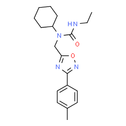 ChemSpider 2D Image | 1-Cyclohexyl-3-ethyl-1-{[3-(4-methylphenyl)-1,2,4-oxadiazol-5-yl]methyl}urea | C19H26N4O2
