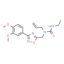 ChemSpider 2D Image | 1-Allyl-1-{[3-(3,4-dimethoxyphenyl)-1,2,4-oxadiazol-5-yl]methyl}-3-ethylurea | C17H22N4O4