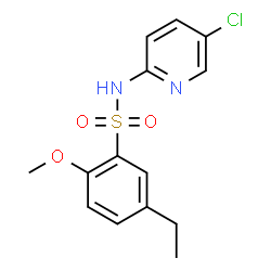 ChemSpider 2D Image | N-(5-Chloro-2-pyridinyl)-5-ethyl-2-methoxybenzenesulfonamide | C14H15ClN2O3S