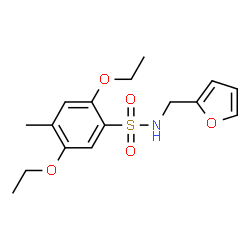 ChemSpider 2D Image | 2,5-Diethoxy-N-(2-furylmethyl)-4-methylbenzenesulfonamide | C16H21NO5S