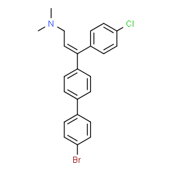 ChemSpider 2D Image | (2Z)-3-(4'-Bromo-4-biphenylyl)-3-(4-chlorophenyl)-N,N-dimethyl-2-propen-1-amine | C23H21BrClN