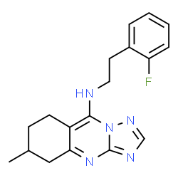 ChemSpider 2D Image | N-[2-(2-Fluorophenyl)ethyl]-6-methyl-5,6,7,8-tetrahydro[1,2,4]triazolo[5,1-b]quinazolin-9-amine | C18H20FN5