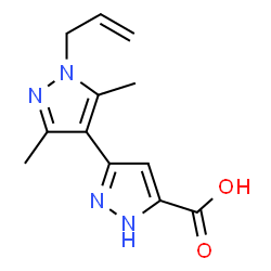 ChemSpider 2D Image | 1'-Allyl-3',5'-dimethyl-1H,1'H-3,4'-bipyrazole-5-carboxylic acid | C12H14N4O2