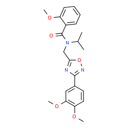 ChemSpider 2D Image | N-{[3-(3,4-Dimethoxyphenyl)-1,2,4-oxadiazol-5-yl]methyl}-N-isopropyl-2-methoxybenzamide | C22H25N3O5