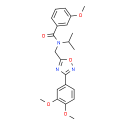 ChemSpider 2D Image | N-{[3-(3,4-Dimethoxyphenyl)-1,2,4-oxadiazol-5-yl]methyl}-N-isopropyl-3-methoxybenzamide | C22H25N3O5
