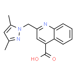 ChemSpider 2D Image | 2-[(3,5-dimethylpyrazol-1-yl)methyl]quinoline-4-carboxylic acid | C16H15N3O2