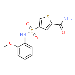 ChemSpider 2D Image | 4-[(2-Methoxyphenyl)sulfamoyl]-2-thiophenecarboxamide | C12H12N2O4S2