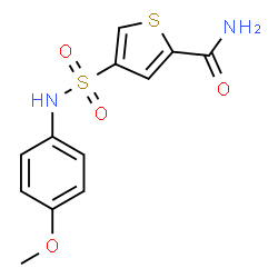 ChemSpider 2D Image | 4-[(4-Methoxyphenyl)sulfamoyl]-2-thiophenecarboxamide | C12H12N2O4S2