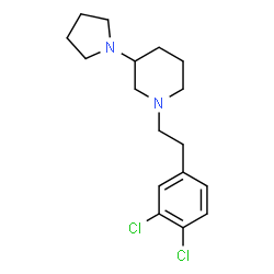 ChemSpider 2D Image | 1-[2-(3,4-Dichlorophenyl)ethyl]-3-(1-pyrrolidinyl)piperidine | C17H24Cl2N2