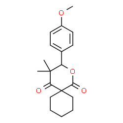 ChemSpider 2D Image | 3-(4-Methoxyphenyl)-4,4-dimethyl-2-oxaspiro[5.5]undecane-1,5-dione | C19H24O4