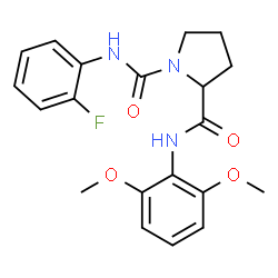 ChemSpider 2D Image | N~2~-(2,6-Dimethoxyphenyl)-N~1~-(2-fluorophenyl)-1,2-pyrrolidinedicarboxamide | C20H22FN3O4